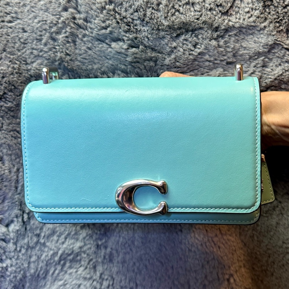 Coach Tiffany blue Bandit refined Leather Crossbody Bag